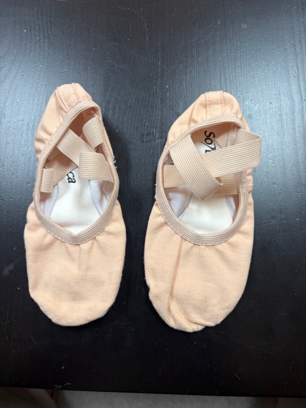 Kids Peach Ballet shoes with Elastic Cross Straps